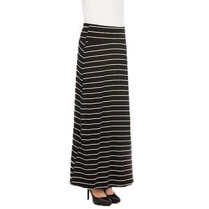 NWT - Women's Stripe Maxy Skirt - Black